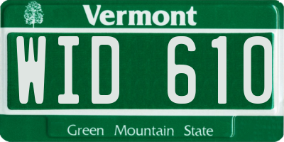 VT license plate WID610