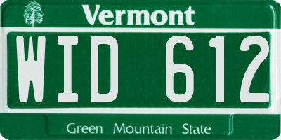 VT license plate WID612