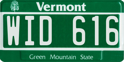 VT license plate WID616