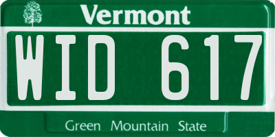 VT license plate WID617