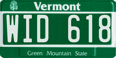 VT license plate WID618