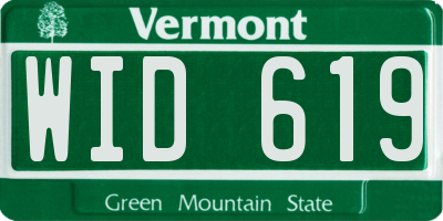 VT license plate WID619