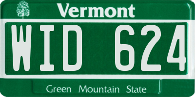 VT license plate WID624