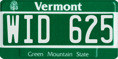 VT license plate WID625