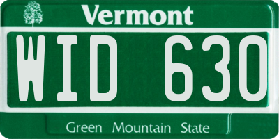 VT license plate WID630