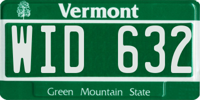 VT license plate WID632
