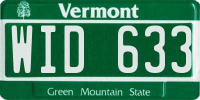 VT license plate WID633