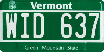 VT license plate WID637