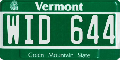 VT license plate WID644