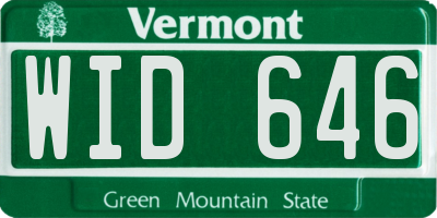 VT license plate WID646