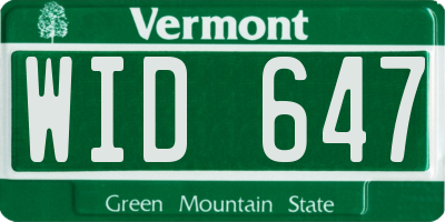 VT license plate WID647