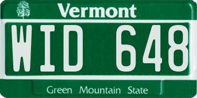VT license plate WID648