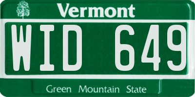 VT license plate WID649