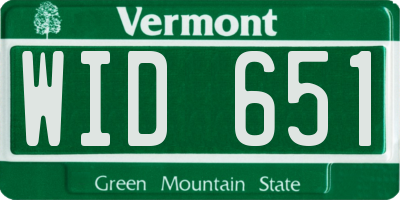 VT license plate WID651