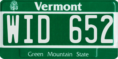 VT license plate WID652