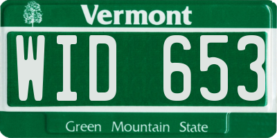 VT license plate WID653