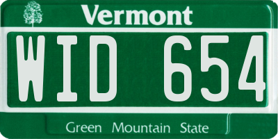 VT license plate WID654