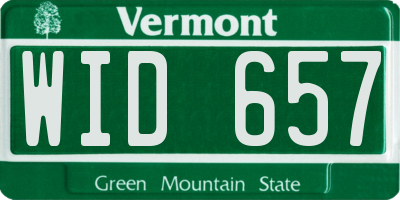 VT license plate WID657