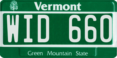 VT license plate WID660