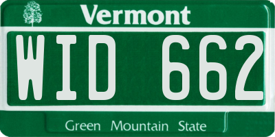 VT license plate WID662