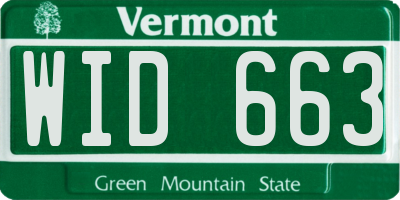 VT license plate WID663