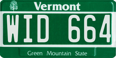 VT license plate WID664