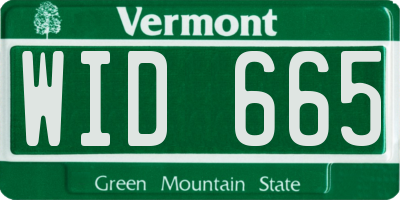 VT license plate WID665