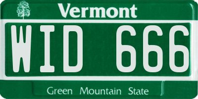 VT license plate WID666