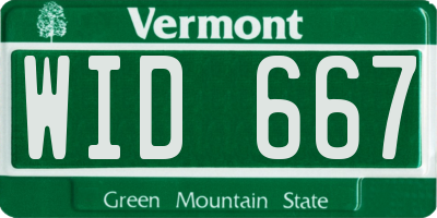 VT license plate WID667