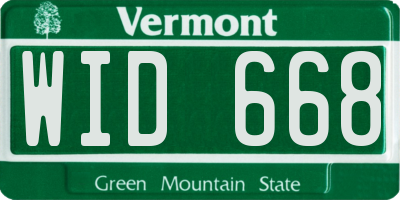 VT license plate WID668
