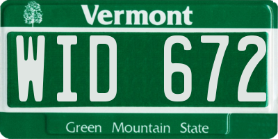VT license plate WID672