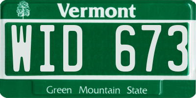 VT license plate WID673