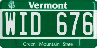 VT license plate WID676
