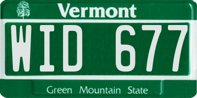 VT license plate WID677