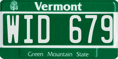 VT license plate WID679