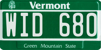 VT license plate WID680