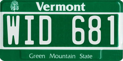 VT license plate WID681