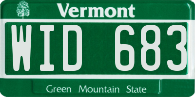 VT license plate WID683