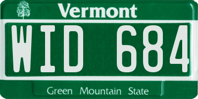VT license plate WID684