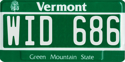VT license plate WID686