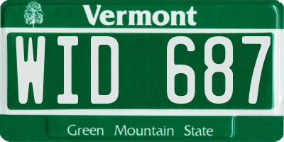 VT license plate WID687