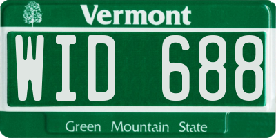 VT license plate WID688