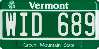 VT license plate WID689