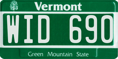 VT license plate WID690