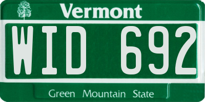 VT license plate WID692