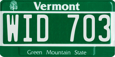 VT license plate WID703