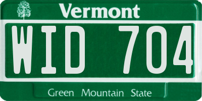 VT license plate WID704