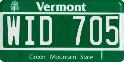 VT license plate WID705