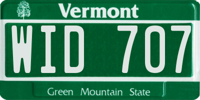 VT license plate WID707