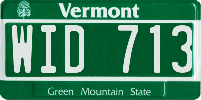 VT license plate WID713